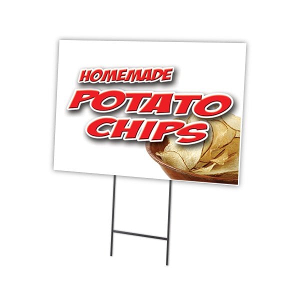 Signmission Homemade Potato Chips Yard & Stake outdoor plastic coroplast window, C-1824 Homemade Potato Chips C-1824 Homemade Potato Chips - main